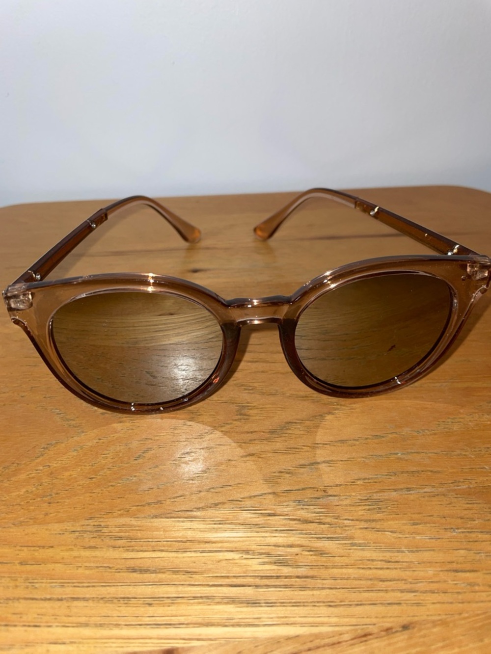 Translucent Brown Mirrored Sunglasses